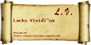 Lacko Viviána névjegykártya